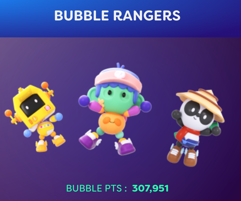 <ATTACH YOUR CURRENT SOCIAL SCORE>
BRRRRR 307951 score! getting ready for that 400K !
$BUBBLE  is the way!
