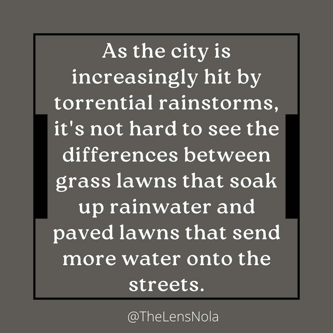 #ThrowbackThursday: Remember the paved lawn controversy on Orleans Ave in 2013? In a city like New Orleans, where flooding is a real concern, the choice between grass or pavement isn't just about aesthetics it's about impact.