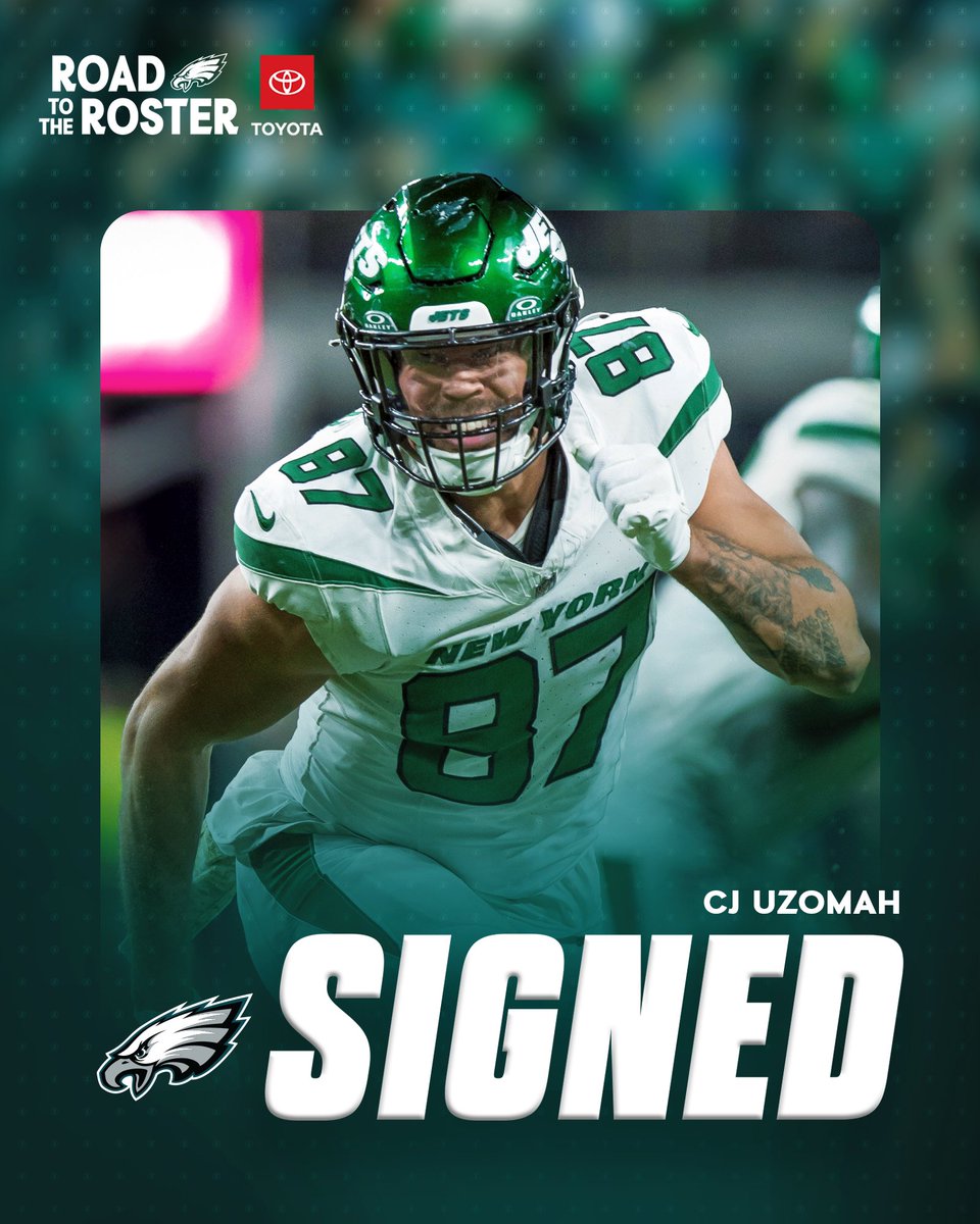 We've signed TE @cj_uzomah to a 1-year deal. @Toyota | #FlyEaglesFly