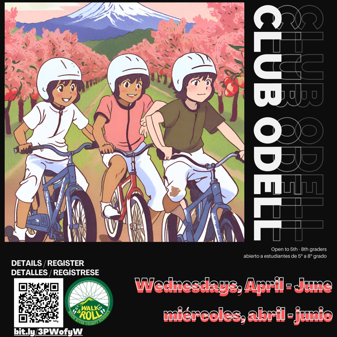 I'm so excited to roll out these new after school clubs this month. The first is an E-bike club for high schoolers and the second is bike club for 5th-8th graders in Odell. Thanks to funding from @GHSAHQ and @OregonDOT for helping me change these kids lives.