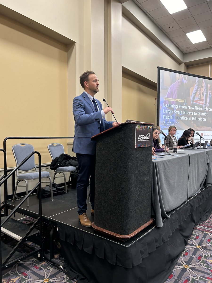 @ctschoolsucla director Joseph Bishop leads off “Learning From New Research on Large-Scale Efforts to Disrupt Racial Injustices in Education” at #AERA2024