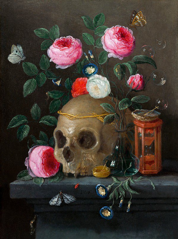 Good night 💀 Vanitas Still Life by Jan van Kessel #goodnight #flowers #GoodnightEveryone