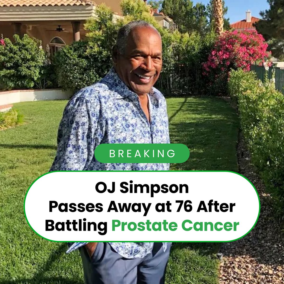 O.J. Simpson has passed away at age 76 after battling prostate cancer. According to the @AmericanCancer, black men are 70 percent more likely than their white counterparts to get prostate cancer. 🧵1/3
