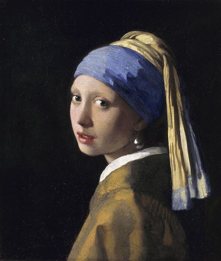 Conocida como la “Mona Lisa del norte”, La joven de la perla de Johannes Vermeer es un ejemplo clave del retrato del Renacimiento nórdico. Retrata a una mujer joven, cuya identidad no está confirmada, sentada frente un fondo oscuro. El contraste realza el exquisito turbante azul