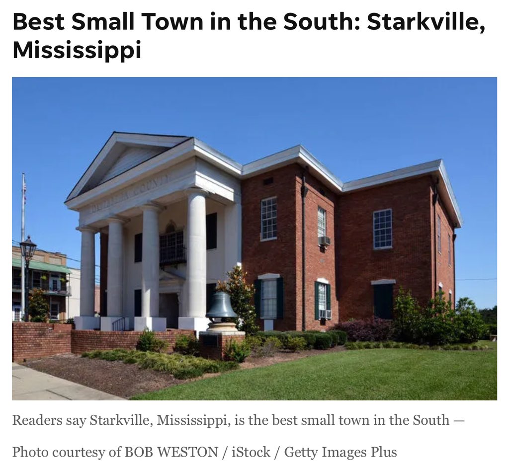 MS has two of the best towns in the US! Congrats to Oxford and Starkville for being named Best Small College Town & Best Small Town in the South by @USATODAY! Visit us and experience the friendly people, good food, & unbeatable southern hospitality that make these towns great!