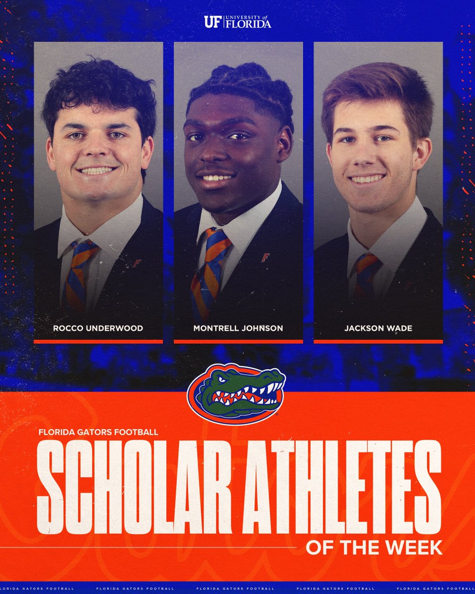 Congratulations to our Scholar Athletes of the Week! 📚 @rocco_4015 @Trellll_3 @JacksonWade06 #GoGators | #jOURney