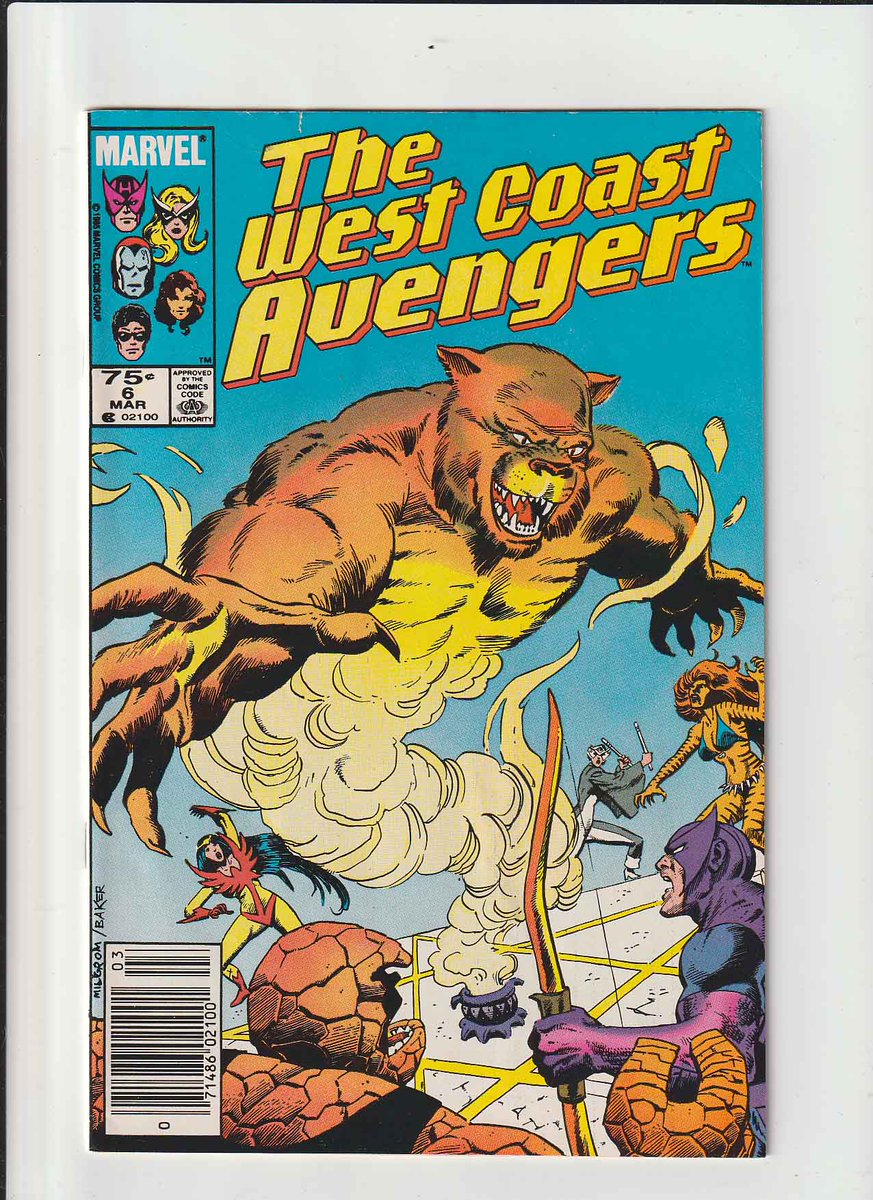 #WestCoastAvengers #6 (1986) #AlMilgrom Cover & #KyleBaker  #SteveEnglehart  1st Appearance of #ArnoldSchwarzburger 'Quest for Cats!' The cat side of Tigra is taking over!  rarecomicbooks.fashionablewebs.com/West%20Coast%2…  #RareComicBooks #KeyComicBooks #MarvelComics #MCU #MarvelUniverse #Avengers