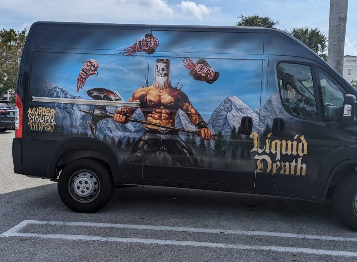 @LiquidDeath created the perfect Dungeon Crawl Classics Wizard Van. I just had a vision of the Liquid Death sponsored @GoodmanGames booth at Gen Con along with a series of cans featuring #dccrpg artists. So I have seen it. Let it be so! #GenCon #TTRPGs