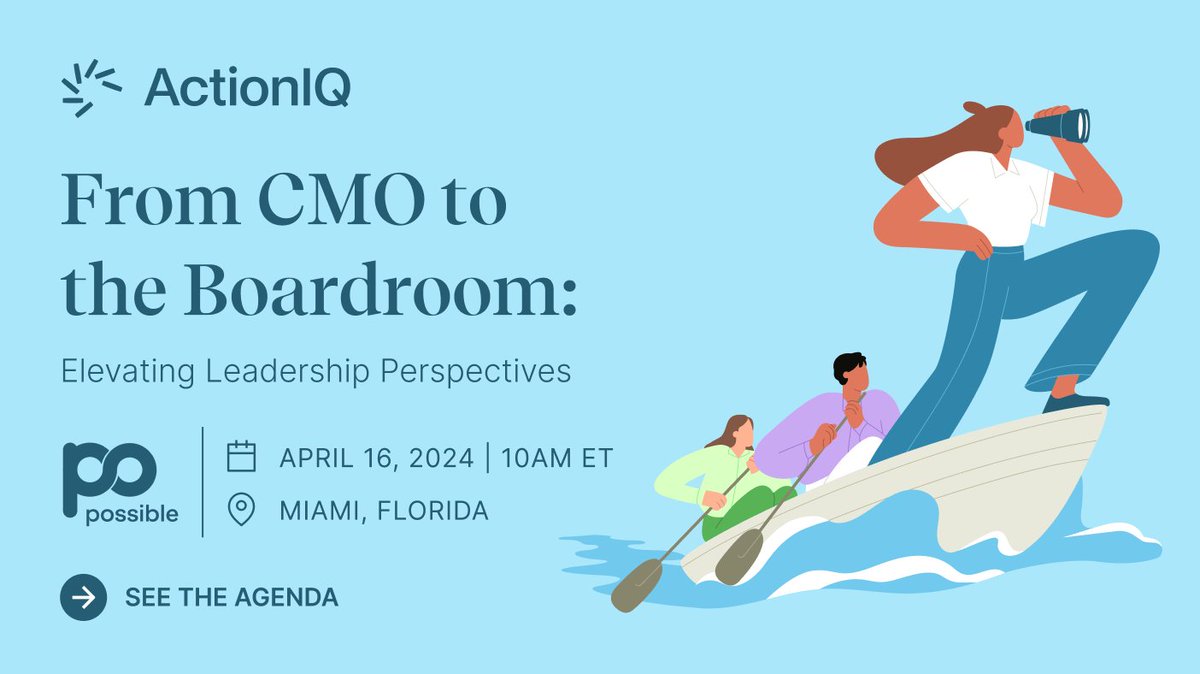 Next Week! Join @tasso and @DeborahWahl at POSSIBLE Miami to discover what dynamics give rise to impactful boards, and see how a boardroom perspective can revolutionize how CMOs lead. hubs.li/Q02sCXFl0 #Possible2024