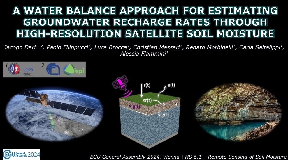 Getting ready for #EGU24, where I'll present preliminary results of a novel approach we are developing to estimate #groundwater recharge from high-res #satellite #soilmoisture 🛰️- Next Tuesday at 14.56 CEST, room 3.29/30.