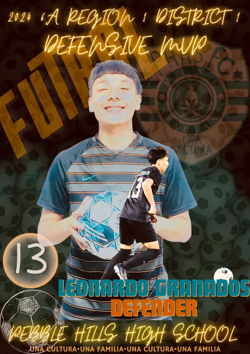 Congratulations to Leonardo Granados for being selected Defensive MVP of District 1 Region 1! Our captain was a nightmare for attackers the whole season! ⚽️🏆 #HicimosHistoria @MGarcia_PHHS @CLopez_PHHS @Odiaz_MPMS @APRIL_PHHS @PHills_HS #TeamSISD #RISE