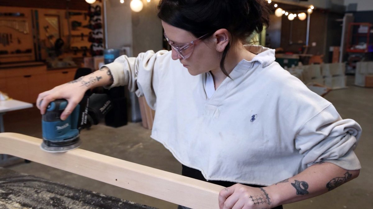 Our team is working hard building the new bench intended to be located at the new Ocean Pavilion. Sierra Morin, comments: 'The Shop is a hub for making, collaboration and community, and the bench is the perfect project for us to fabricate in-house.': lmnarchitects.com/the-shop