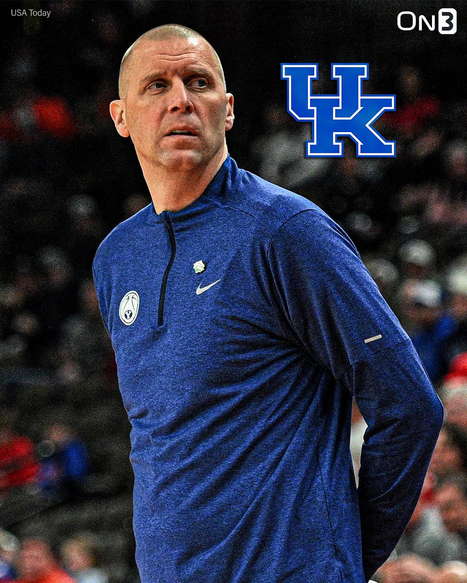 REPORT: BYU coach Mark Pope has emerged as a candidate for the Kentucky head coaching job, per @JonRothstein. on3.com/college/kentuc…