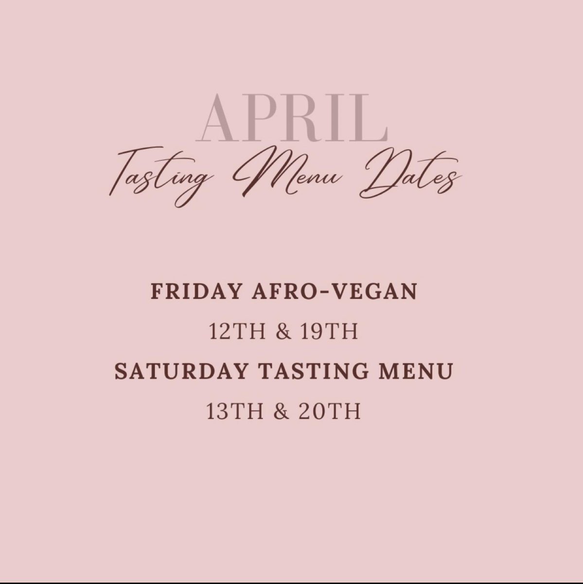 April Dates are Live.
Vegan tasting menu Fridays
Full Tasting menu on Saturdays

Make your reservation on Tock.
#lndont #ldnont #gastronomía #londonontario #Foodie #ldngem #londontourism  #cheflife #foodlover #foodstagram