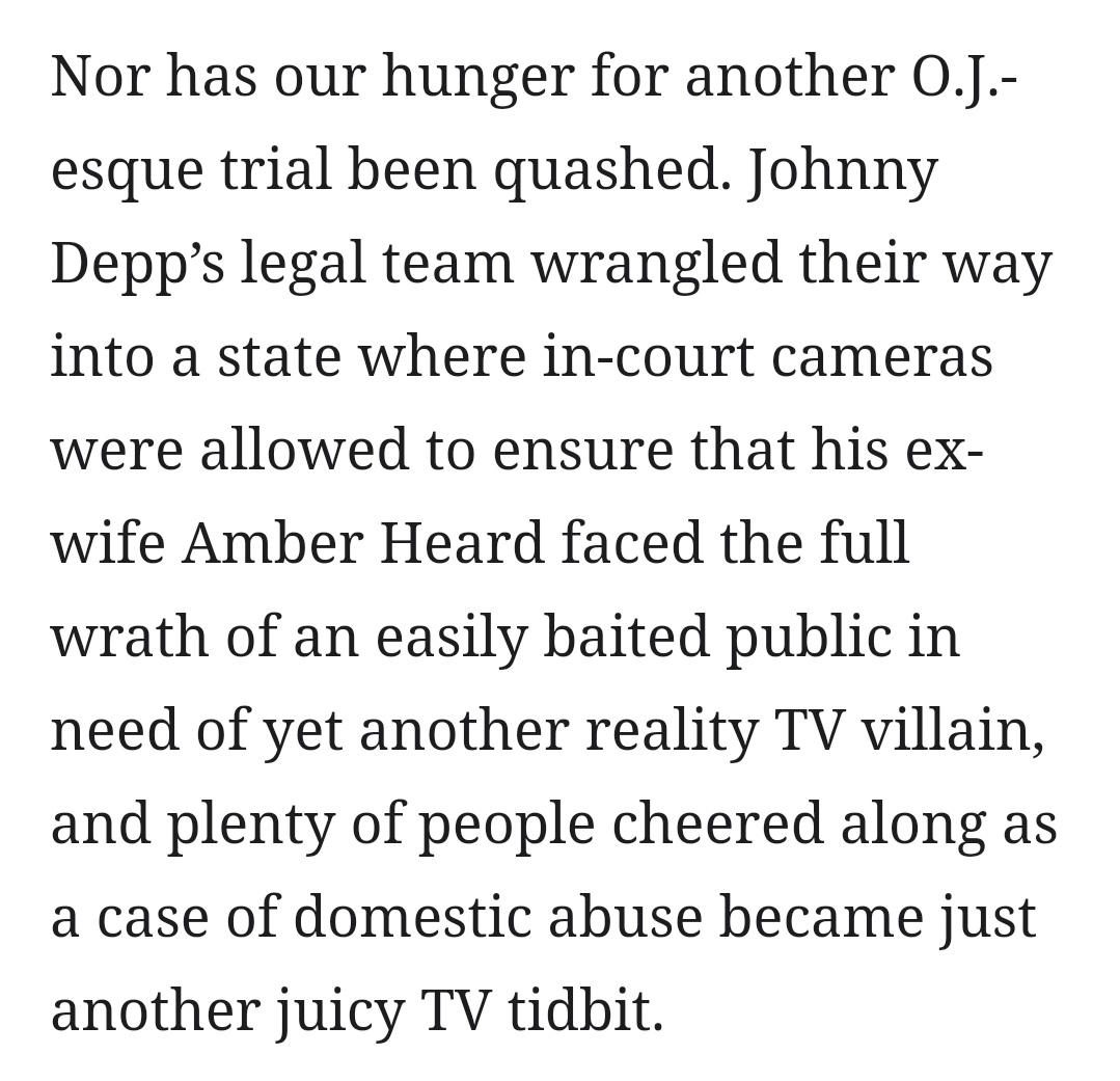 'Johnny Depp’s legal team wrangled their way into a state where in-court cameras were allowed to ensure that his ex-wife Amber Heard faced the full wrath of an easily baited public in need of yet another reality TV villain' #JohnnyDeppIsAWifeBeater #NicoleBrown