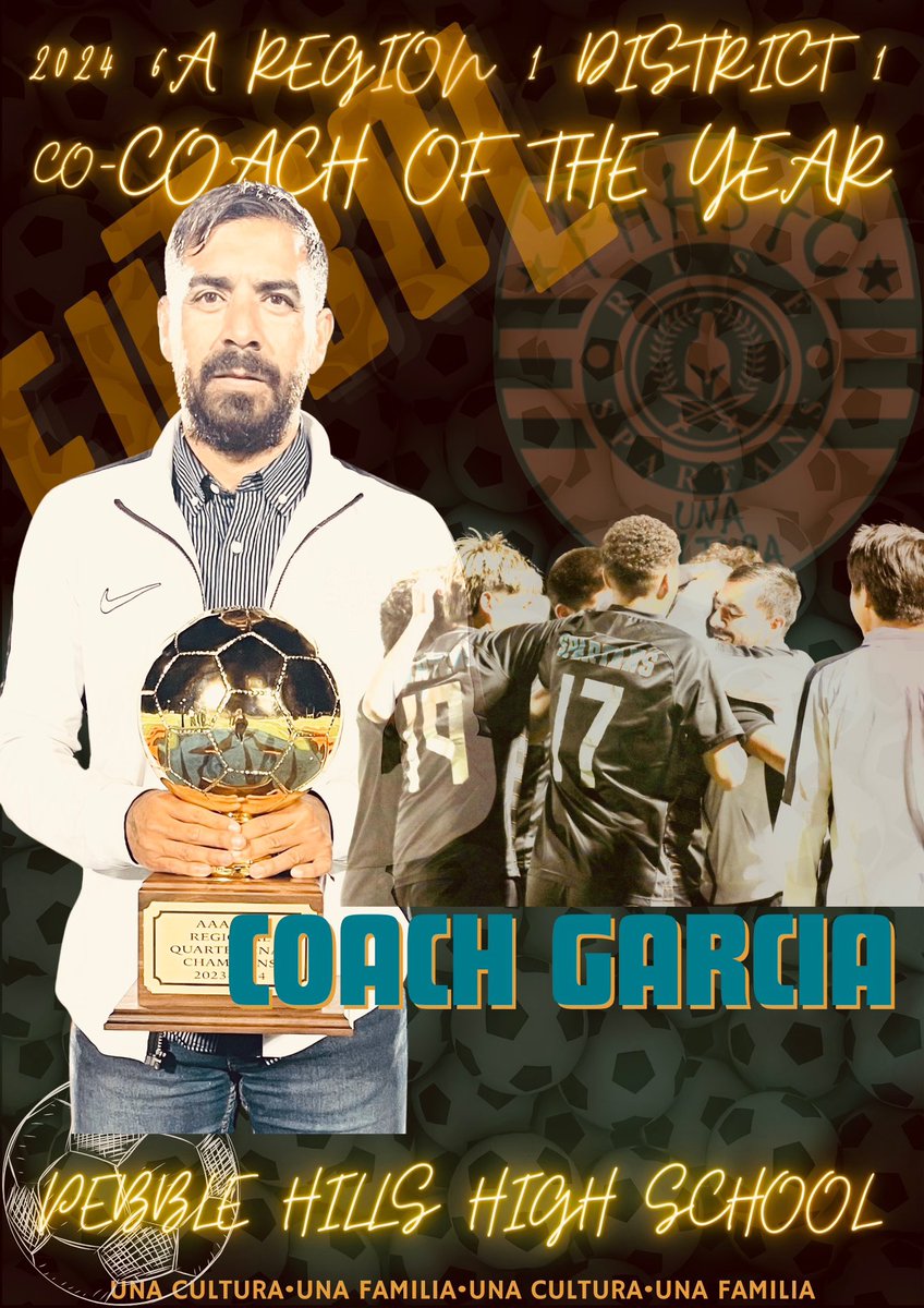 Congratulations to Coach Garcia for being selected as Coach of the Year for District 1 Region 1! Every ship needs a great leader! ⚽️🏆 #HicimosHistoria @MGarcia_PHHS @CLopez_PHHS @Odiaz_MPMS @APRIL_PHHS @PHills_HS #TeamSISD #RISE