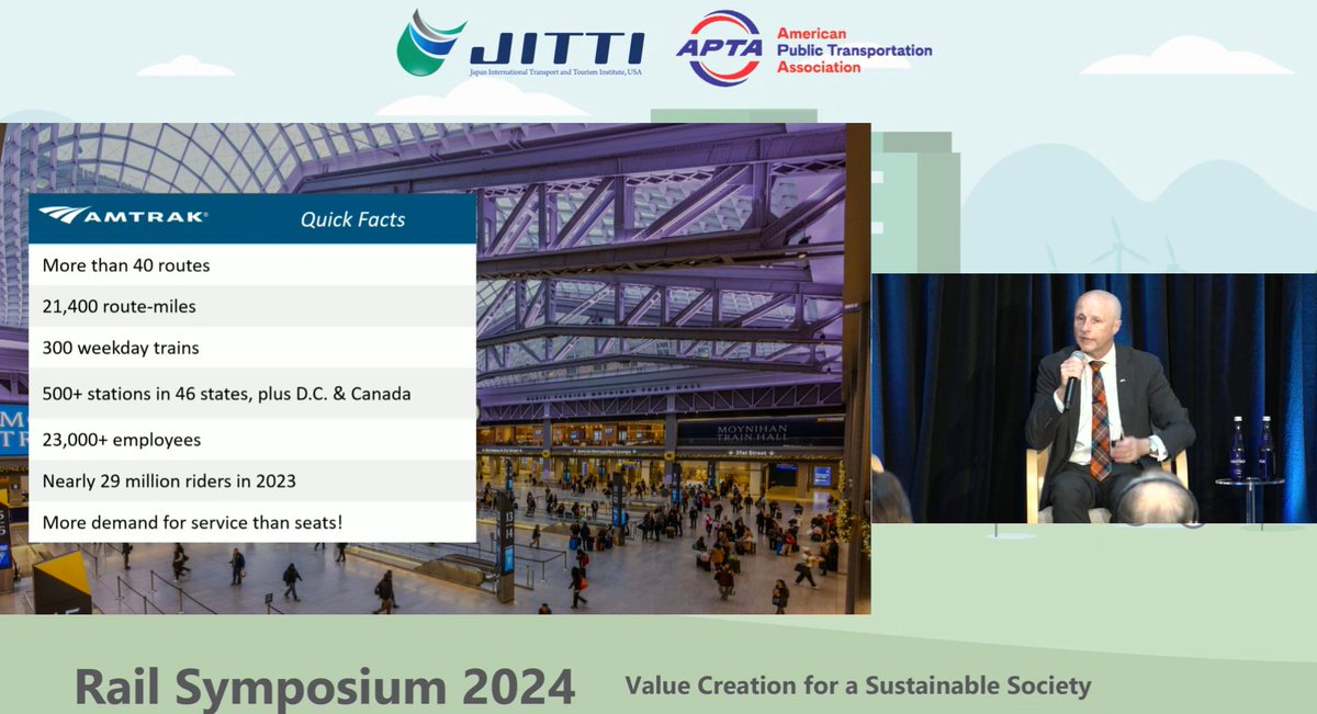 YES! -> “We’re booming! We have more demand for 🚆service than seats; nearly 29 million riders in 2023.” 

- Andy Byford at the JITTI-APTA Rail Symposium 

#passengerexperience #connectedjourney 📱🛜💻