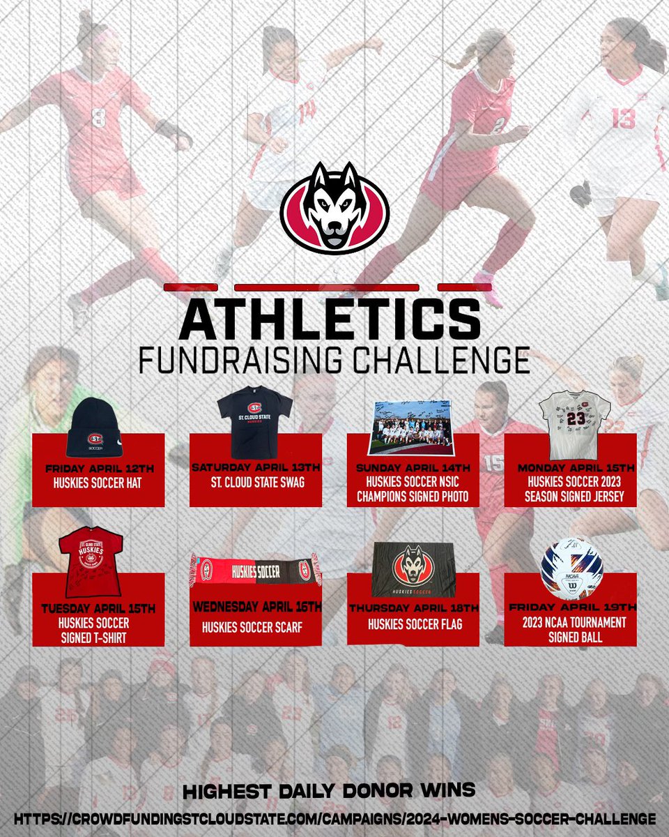 We are 24hrs away from Kicking off this years Athletics Fundraising Challenge! We need our supporters help to shatter our goals and win this years challenge! We’ve added daily challenges. Stay tuned! Link is in the bio for more information! 🐾⚽️🏆#GoHuskies