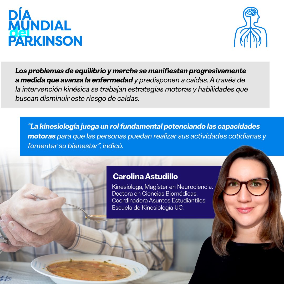FacMedicinaUC's tweet photo. El Día Mundial de Parkinson se conmemora el 11 de abril de cada año y tiene como principal objetivo concientizar a la población acerca de esta enfermedad neurodegenerativa que afecta a millones de personas en el mundo. https://t.co/EPlRVE9evi