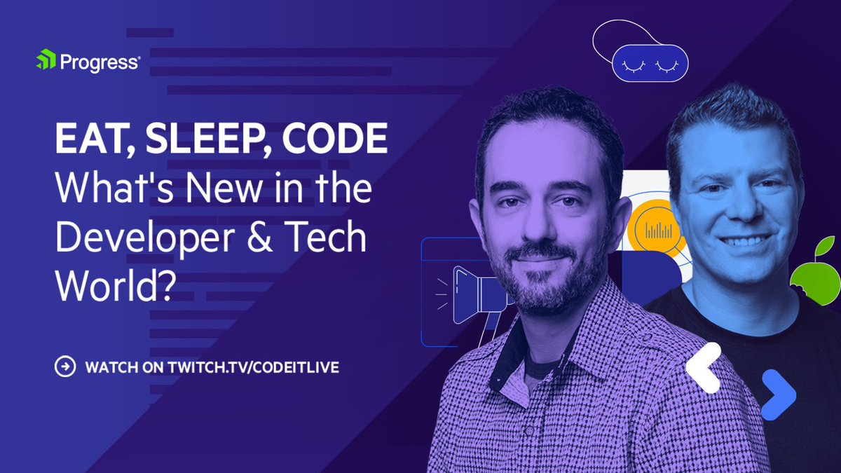 Need a quick update on the latest developer & tech news? Better check with @EdCharbeneau & @JohnBristowe for another fun Eat, Sleep, Code episode today at 5 pm ET on twitch.tv/codeitlive
