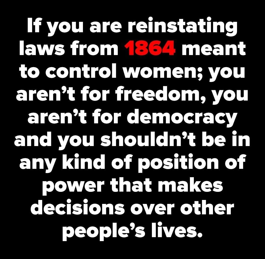 After over 50 years of precedent, Republicans pick 1864 for the future of women. That should tell you everything you need to know about the Gilead Party.