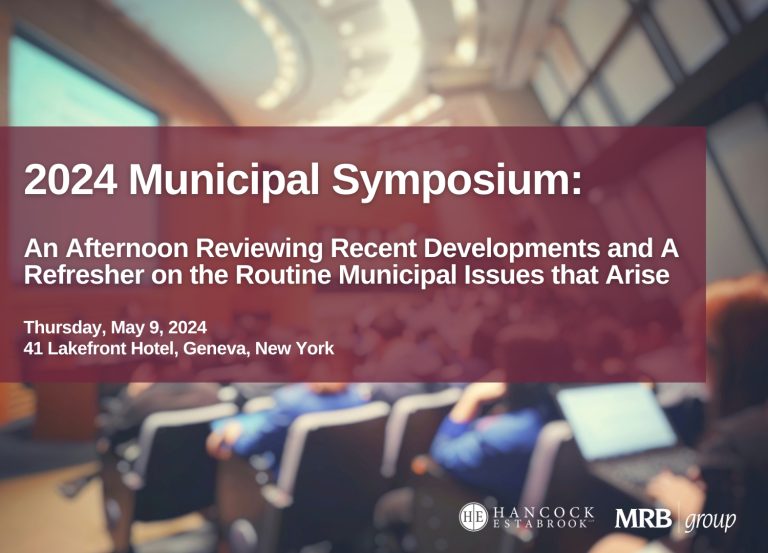 Join us on Thursday, May 9, for the 2024 Municipal Law Symposium in Geneva, New York!

Learn more and register here: mrbgroup.com/2024-municipal…

#municipallaw
#municipal
#GenevaNY