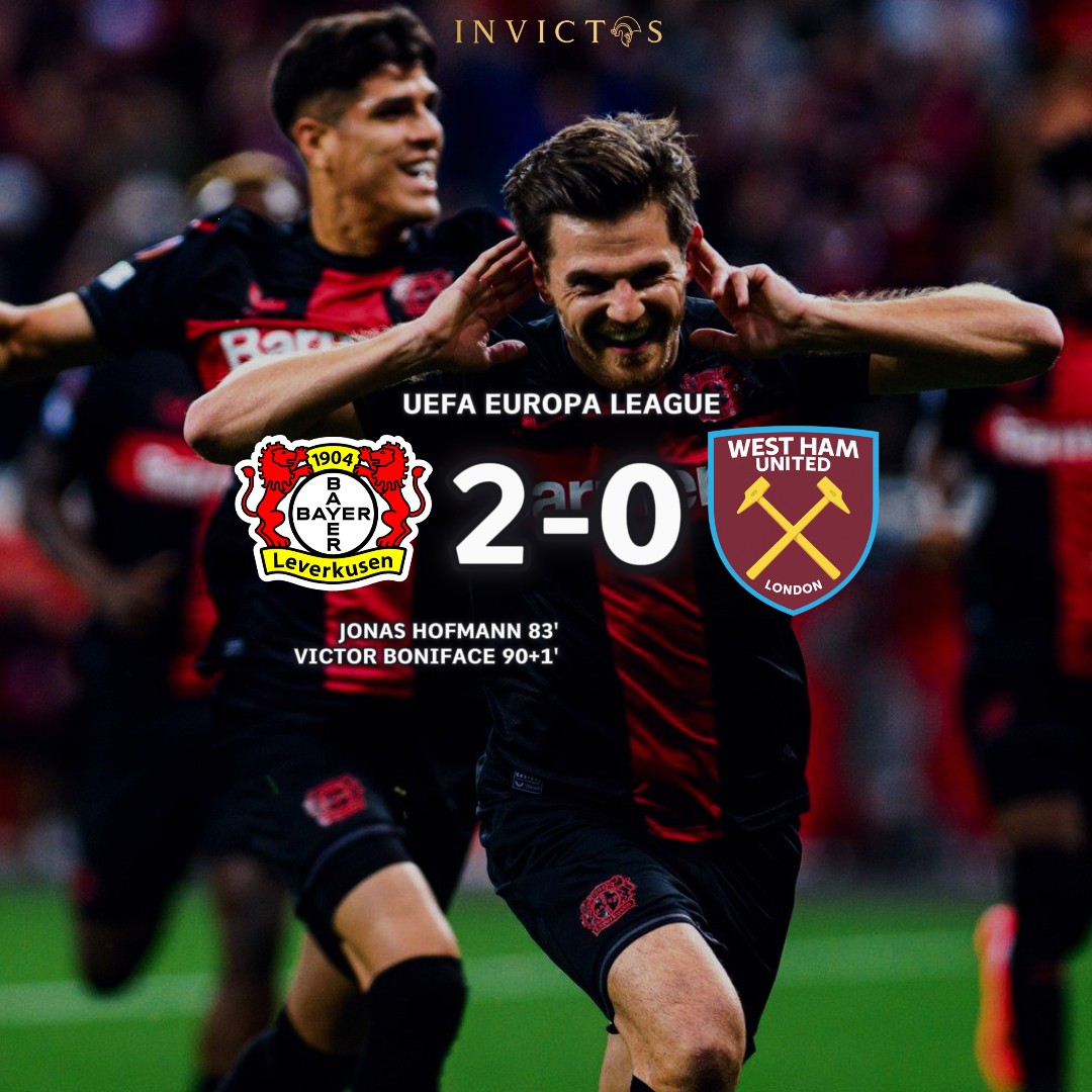 ¡¡ÚLTIMA HORA!! Bayer Leverkusen venció al West Ham en los cuartos de final de ida de la UEFA Europa League. El equipo alemán lleva ¡¡42 PARTIDOS CONSECUTIVOS!! sin derrota. Invictos en todo lo que llevamos de la temporada. A solo 1 juego de igualar el récord histórico sin caer…