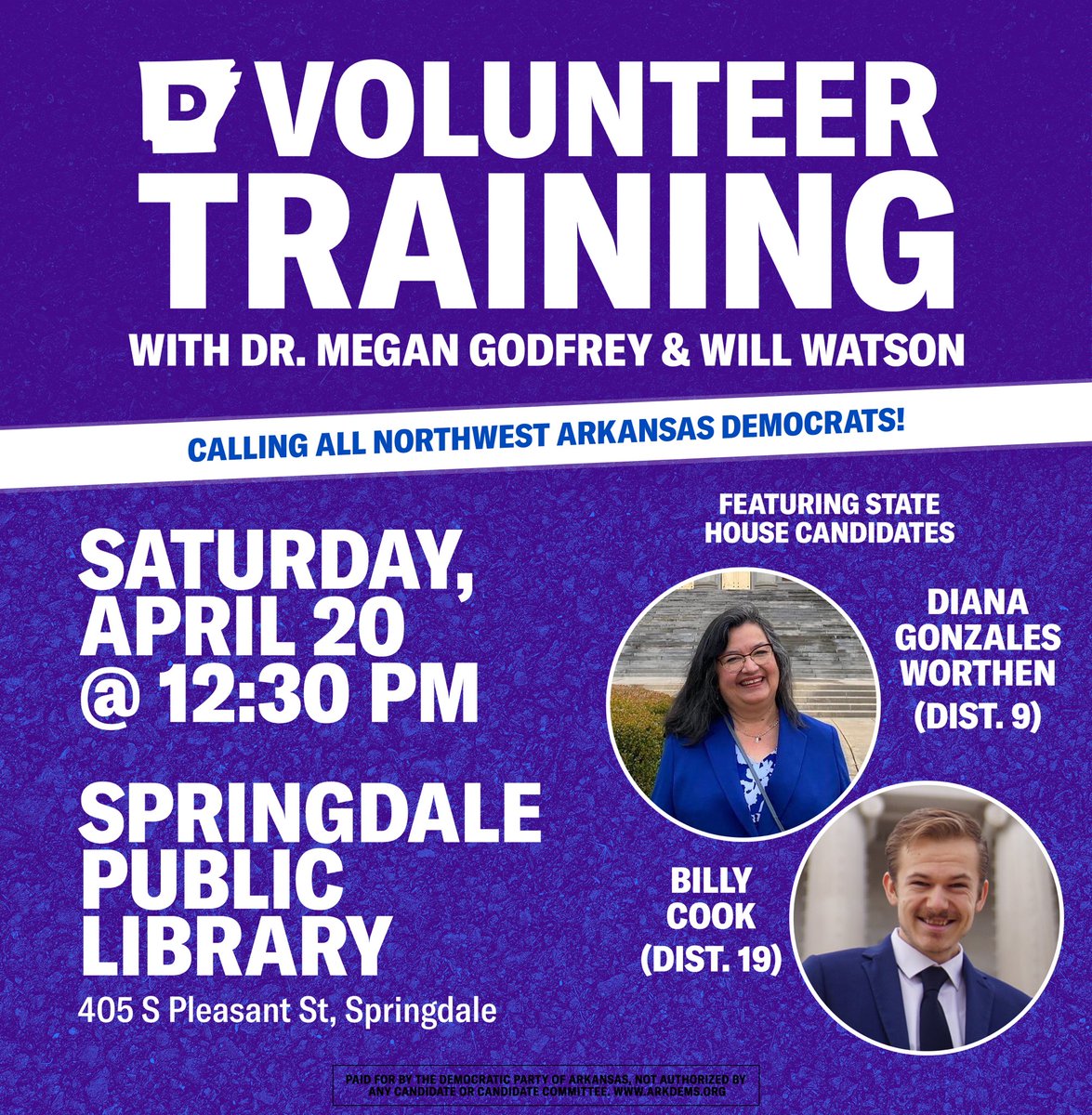 We’re only 2 days from our Central Arkansas volunteer training, & next weekend, we’re gonna do it again in Northwest Arkansas! We’re counting on YOU to show up for these incredible candidates. RSVP today ✅⬇️ NWA: arkdems.us/nwatraining Central AR: arkdems.us/centralartrain…