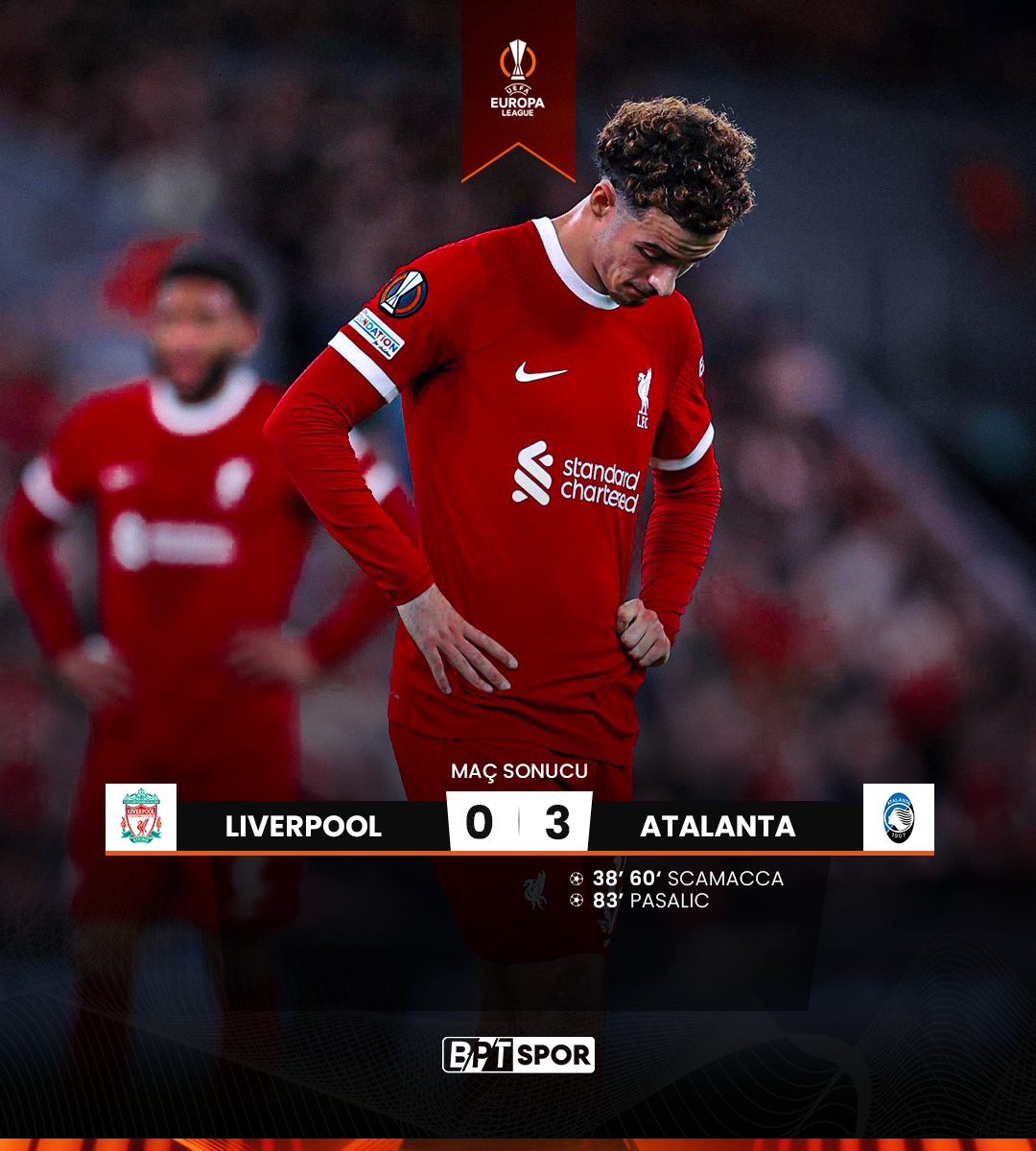 Liverpool, Atalanta'ya 3-0 yenildi.