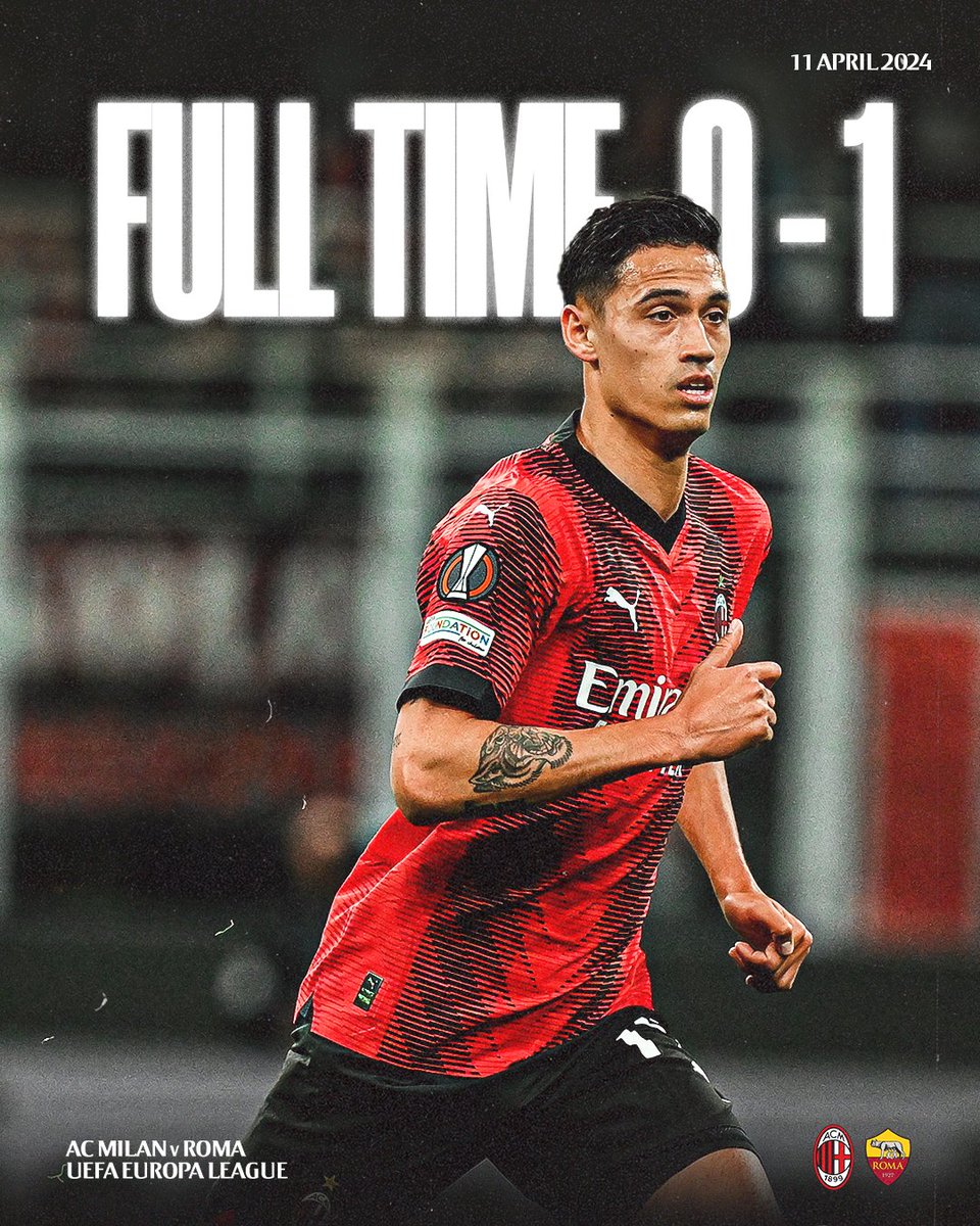 A narrow defeat in the first leg but this tie is far from over. On to the Olimpico.

#ACMASR #UEL #SempreMilan