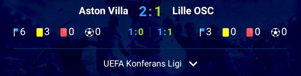 Turu geçmemiz halinde muhtemel yarı final rakiplerimizden Aston Villa Lille takınını 2-1 yendi