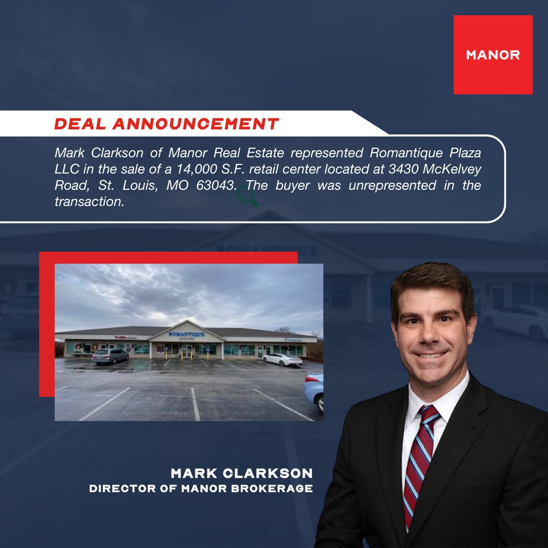 Closed Deal: Romantique Plaza

#RetailCenter #StLouisMO #CommercialRealEstate #ManorRealEstate