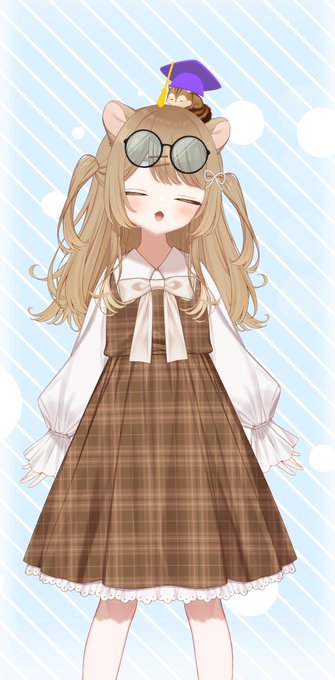「brown hair plaid dress」 illustration images(Latest)