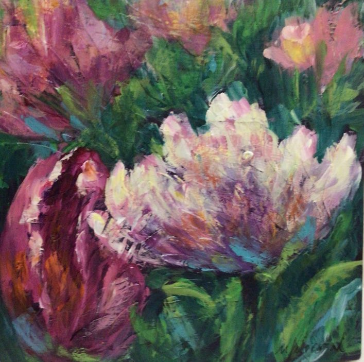 calgaryreggio's tweet photo. This lovely piece, “Tulip Medley IV” by Melanie Morstad could be yours at our #SilentAction at our #25anniversary! Get your tickets 🎟️!! - https://t.co/nXinnlj02n https://t.co/Ls4GMfE37p