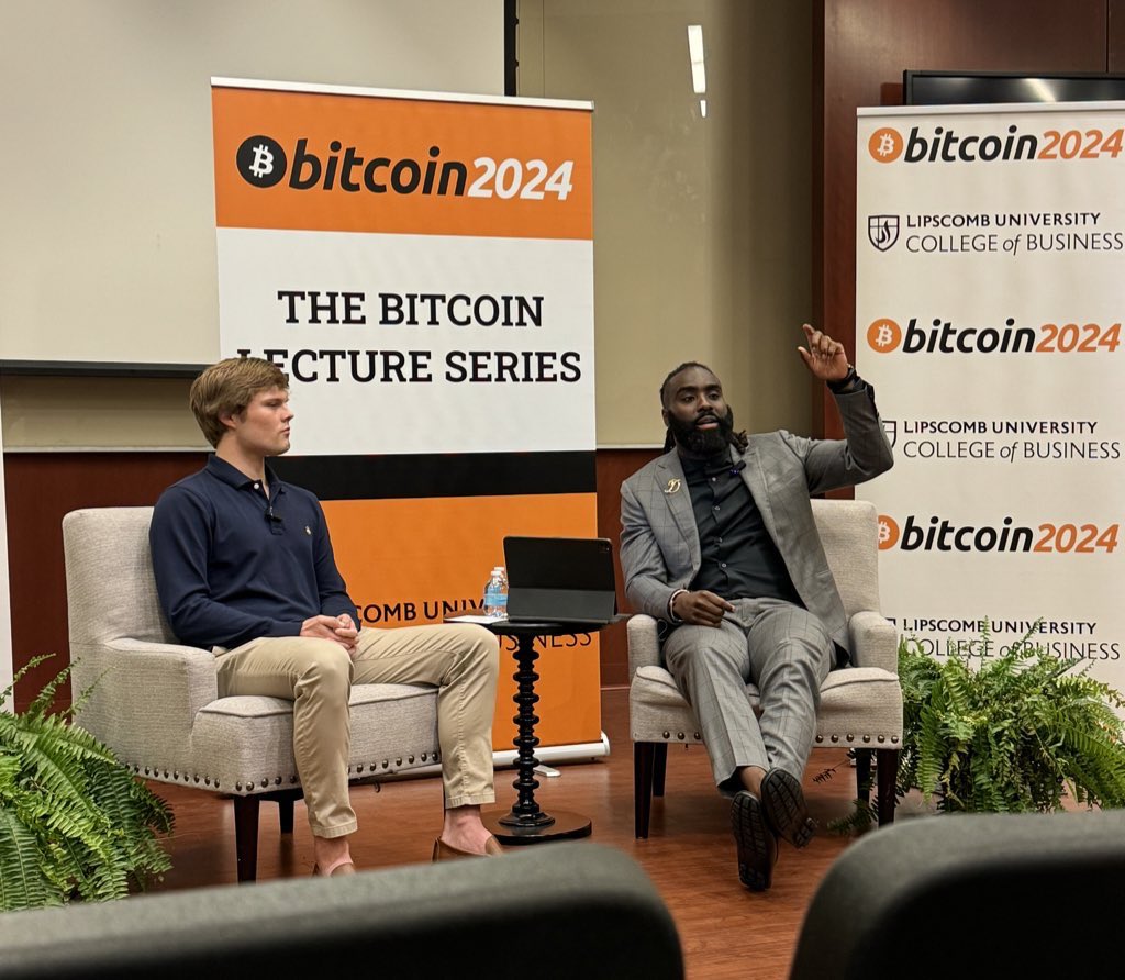 Listening to the New Orleans Saints captain discuss Bitcoin and Christianity to Lipscomb University students tonight. I asked him if he would take his NFL contract in Bitcoin and he said he really wants to, and explained how getting paid in fiat ruins his purchasing power 🏈