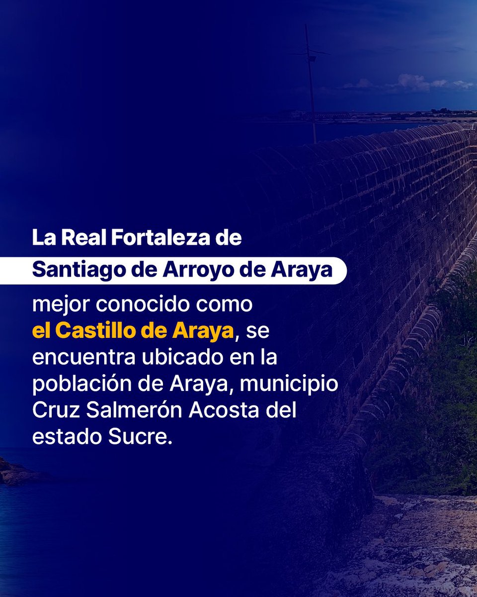 creemossucre's tweet photo. CASTILLO DE ARAYA 🏰

Fue la primera, más importante y costosa fortaleza de Venezuela, construida con el objetivo de defender las Salinas de Araya de los piratas🛡️⚔️

Conoce otros datos interesantes, deslizando las imágenes ➡️➡️

#Araya #Venezuela #Sucre #Historia https://t.co/ACFcIBZ8uV