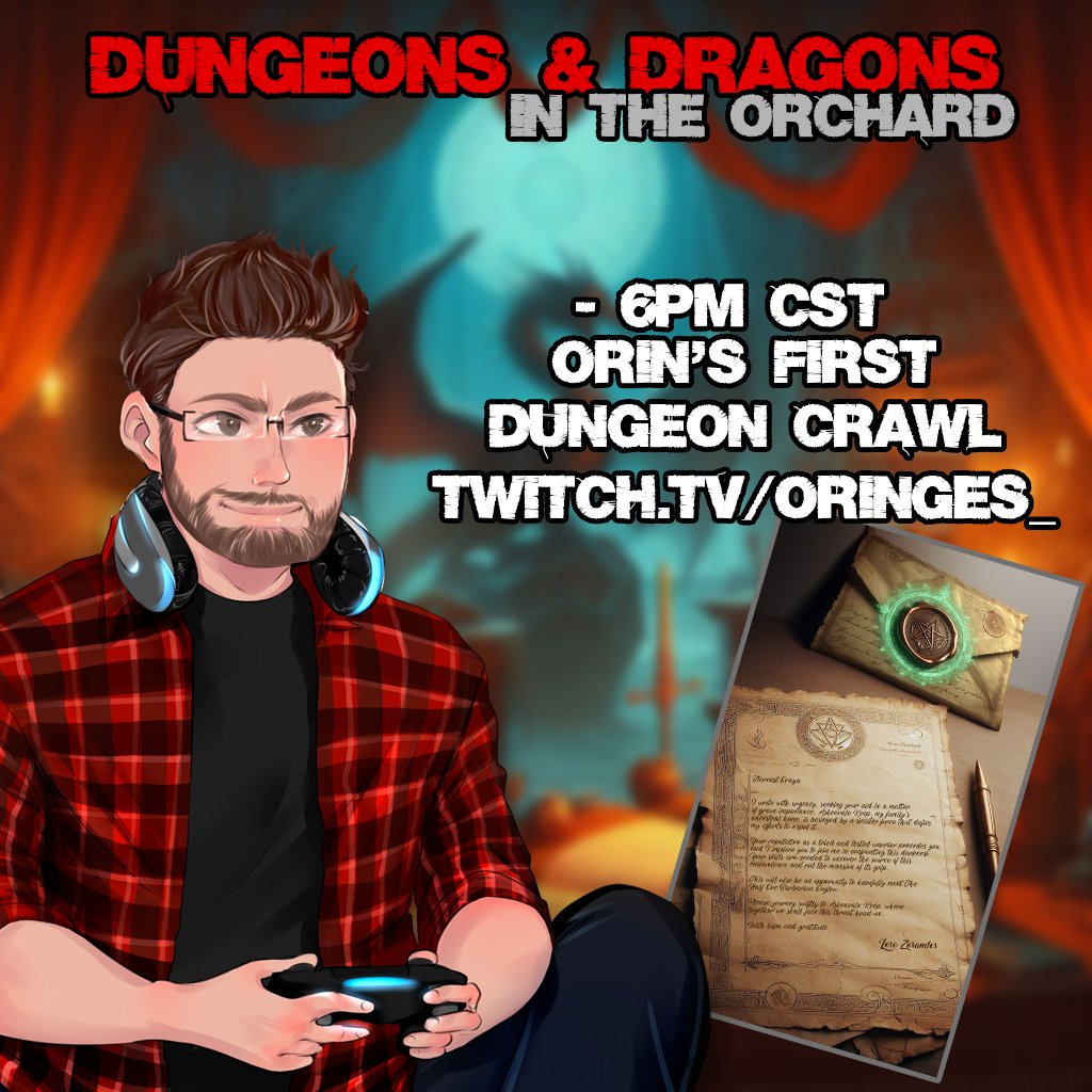 Tomorrow for the @ExtraLife4Kids tabletop weekend im trying my hand at DMing! I have made my own dungeon crawl for a world I'm working on. Players have met their letter couriers, recieved their summons. Tomorrow we begin with the first batch of players! <3 twitch.tv/Oringes_