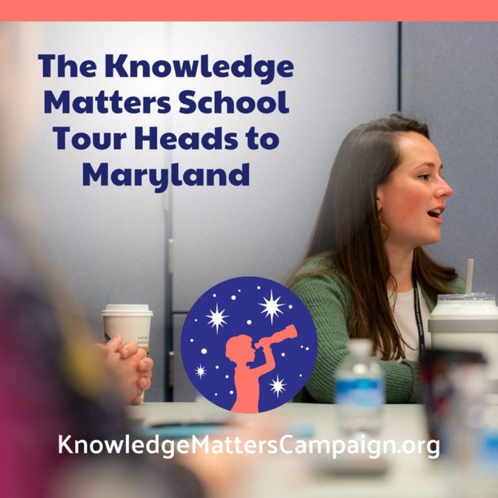 We are excited to announce that our #KnowledgeMatters School Tour is headed to @MdPublicSchools to highlight their exemplary literacy instruction!

We can’t wait to visit three incredible districts: @wcboe @wcpsmd @CCPSMD this spring! 

knowledgematterscampaign.org/post/national-…