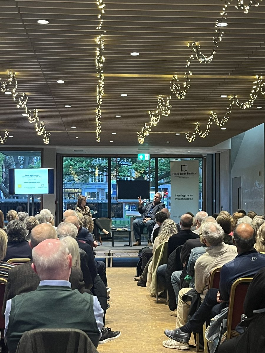 After the months of preparation, so fantastic to finally get @EalingBkFest up and running tonight with excellent talks between @WillGompertz/@Gough_Clare_J and @Roger_Moorhouse/@RebeccaTheJones. Lots more to come over the next few days…. #EalingBookFestival #Ealing