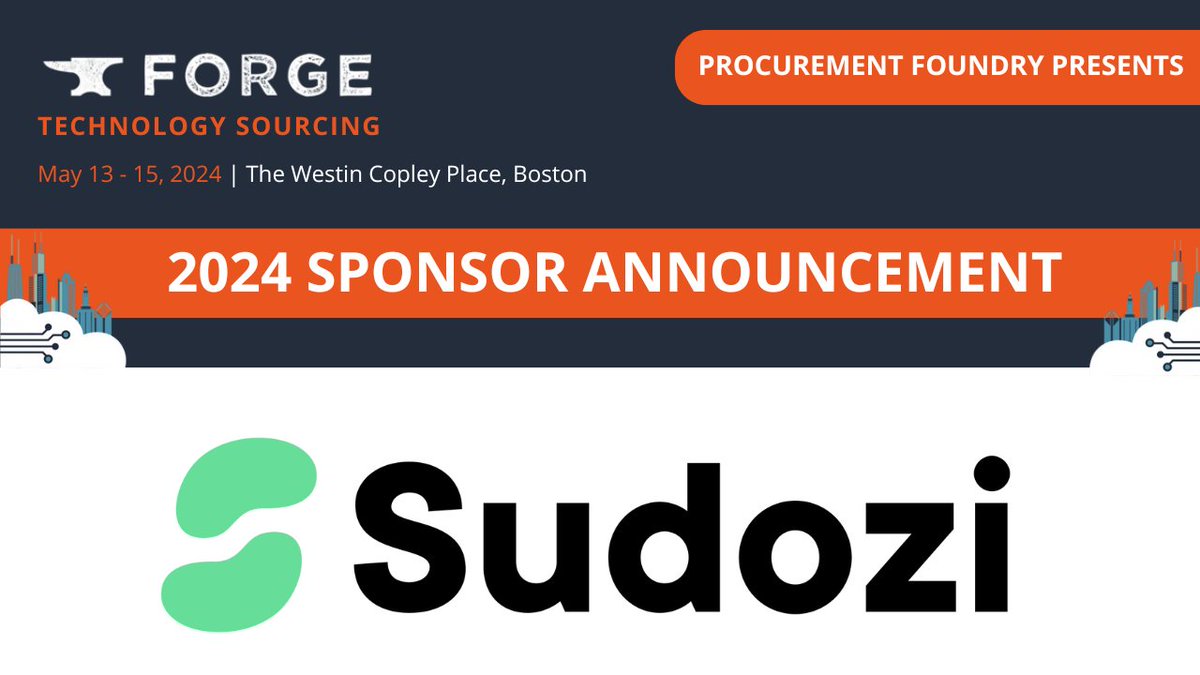 Get to #ForgeTech24 early for the Women in Procurement Network and the pre-event drinks - sponsored by @GetSudozi Sudozi brings data to the #Procurement process: get unprecedented process visibility and make informed decisions. Apply today: hubs.li/Q02swy6N0