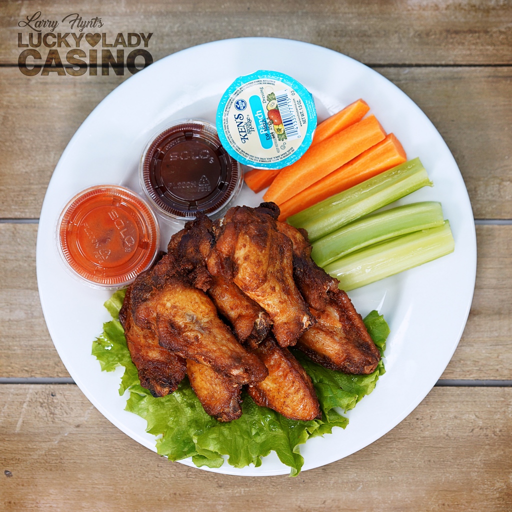 Feeling hungry? Fuel your game at Bailey's in Lucky Lady Casino! Satisfy your cravings here! 🍴💰
 
Image: BBQ wings with carrots and celery. Don't forget to pair them with your favorite sauce! 🍗💫
 
#LuckyLady#Casino#foodie#food#fuelyourbody#Baileys
