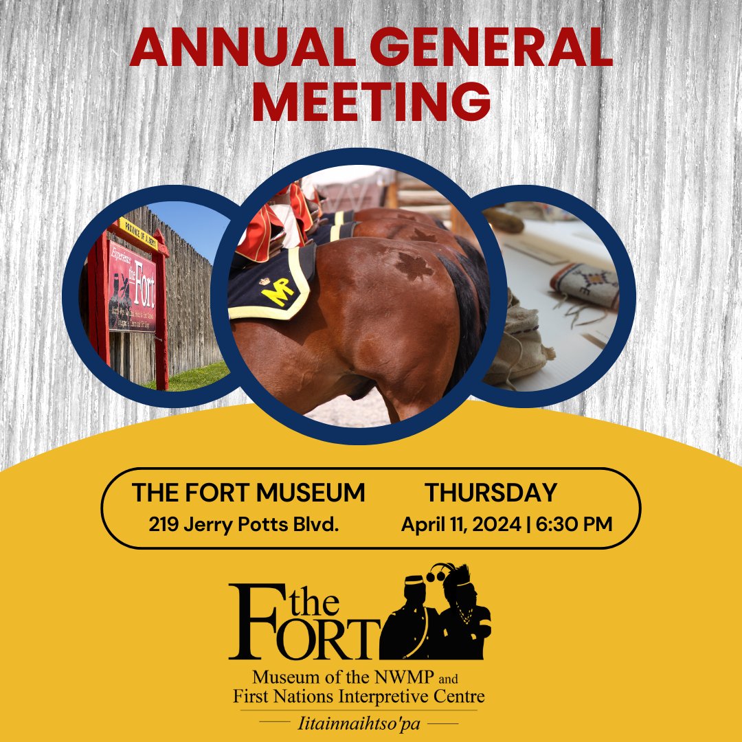 Reminder that our Annual General Meeting is tonight at 6:30pm at the Fort Museum. Everyone is welcome.