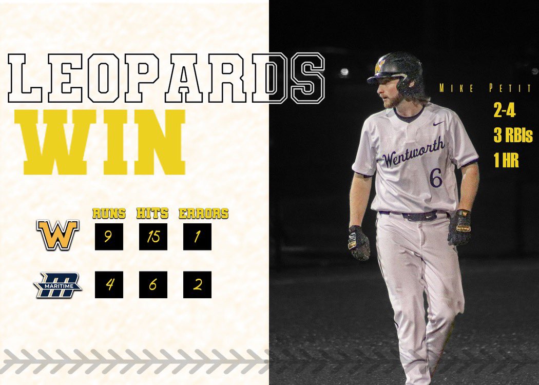 The Leopards keep rolling with a 9-4 victory at Mass Maritime! #witcity #rollleops 🐆