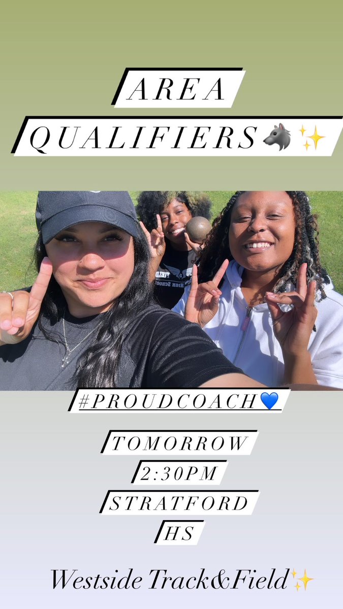Let’s get it ladies <a href="/WHSWolves_Track/">Westside Wolves Track and Field</a> advances two area qualifiers in shot put🐺✨ good luck <a href="/theekaylarain/">Kaylarain Barnhill</a> <a href="/hedge_ty/">Ty Hedge</a> We are proud of you 💪🏽
