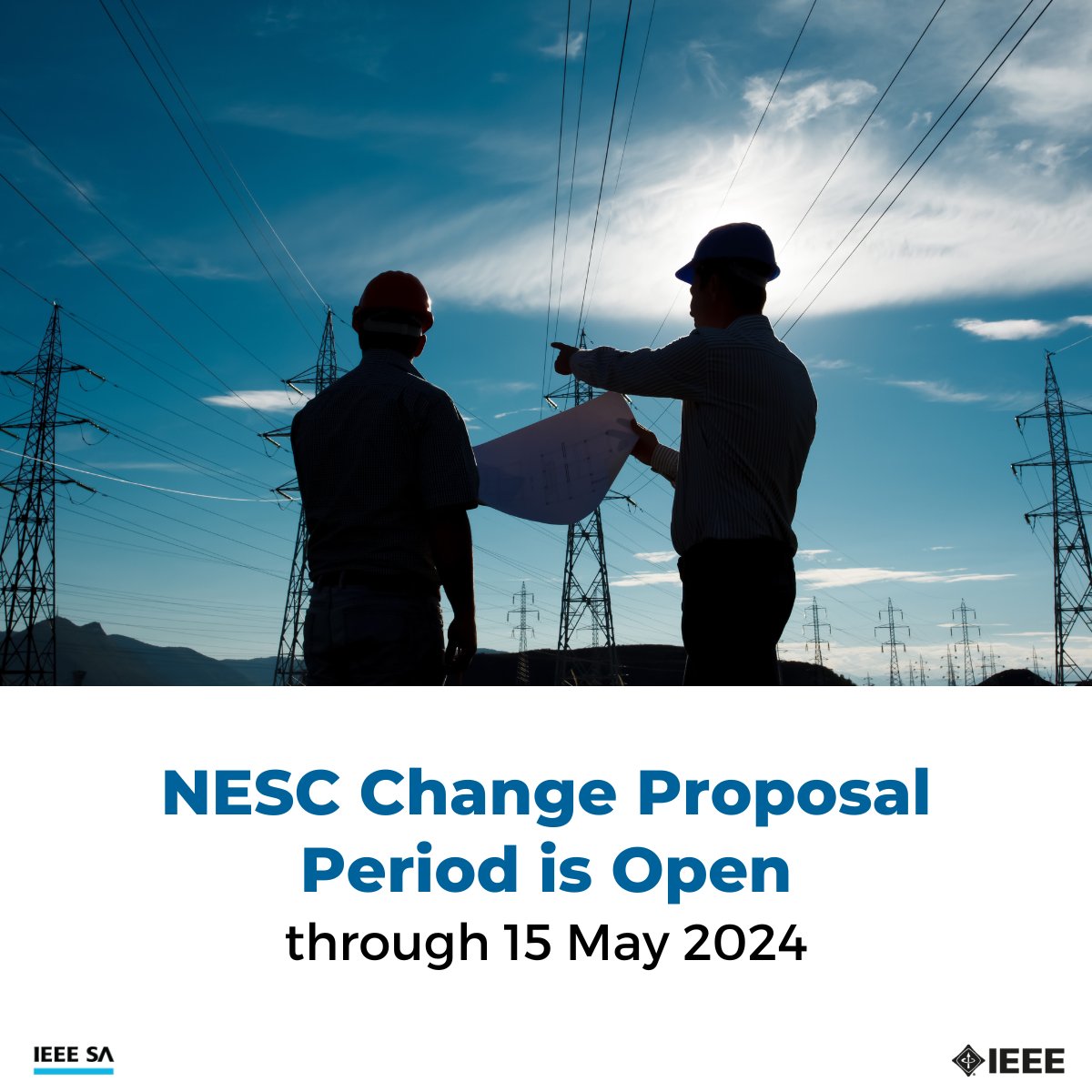 Change Proposals are now being accepted from the public for revisions to the 2023 Edition of the National Electrical Safety Code® #NESC through 15 May 2024. Learn more: ieeesa.io/43XcGxp