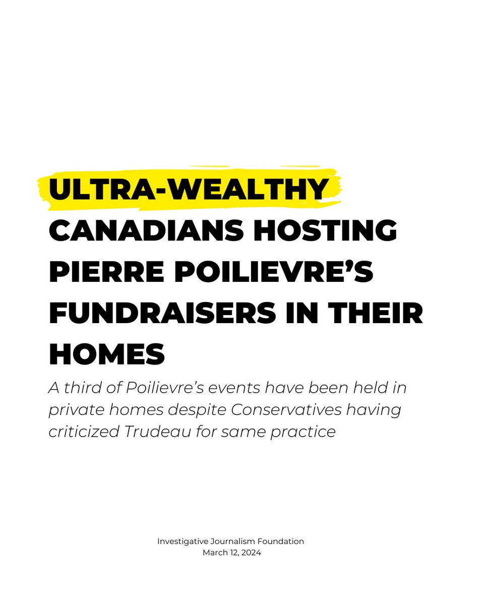 Pierre Poilievre's hiding something that he doesn't want Canadians to know... His private 'cash-for-access' fundraisers at 15-million-dollar mansions with billionaires. While your bills go up. His friends get richer. Pierre Poilievre is in it for billionaires - not you.