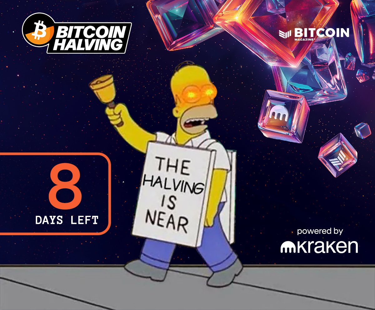 The #Bitcoin halving is now only about 8 days away 👀 HODL ✊