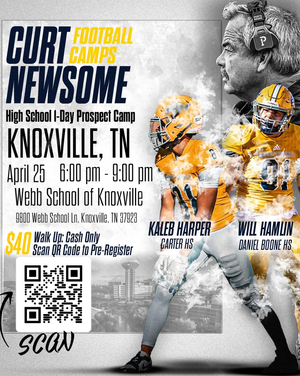 🚨We are headed to the 8️⃣6️⃣5️⃣🚨 Grades 9-12 register early to confirm Your Spot🔥 📅: April 25th 🏟️: Webb School of Knoxville 🔗: Scan the QR Code or hit register.ryzer.com/camp.cfm?id=27… #CNFC #ProspectCamp