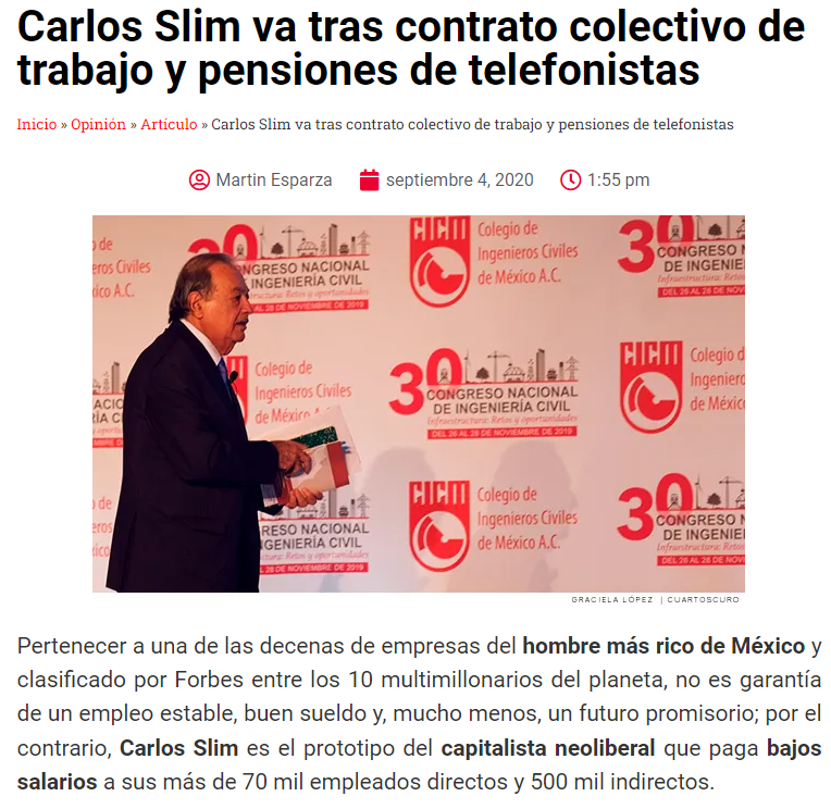 elraphaa1's tweet photo. adivinen a quién le pesa el contrato colectivo de Telmex claramente al Inge. O acaso podemos ver trabajando en las mismas condiciones a los de Sanborns, Telcel, y demás empresas del Sr. amiwi del presi.
Saludes. https://t.co/W0712uAXpo