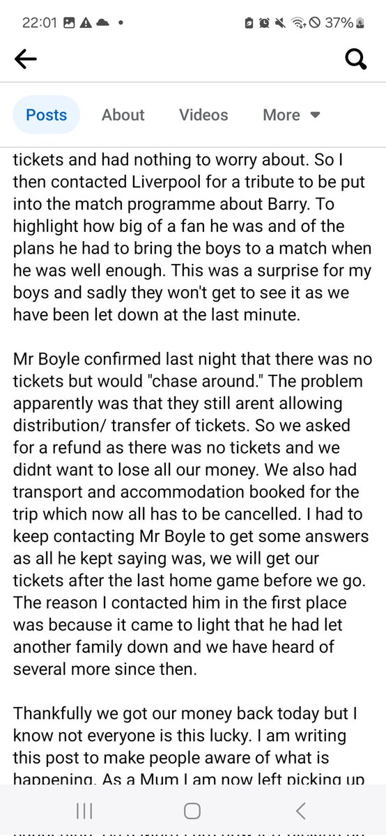 cancun01's tweet photo. @LFC please can anyone help this family. It is a very real sad situation that no parent wants to go through but for someone to go and take advantage of that grief is disgusting. If anyone can help get tickets or the program from this coming weekend please get in contact https://t.co/hOKqEmD09N